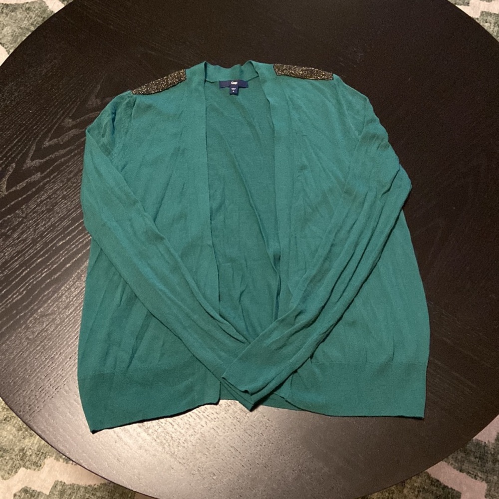 Gap Long Sleeve Green Cardigan with Chain Detail